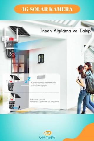 Solar Panel Dahil 4g Destekli 10x Zoom Full Hd Çift Lens Akıllı Güvenlik Kamerası