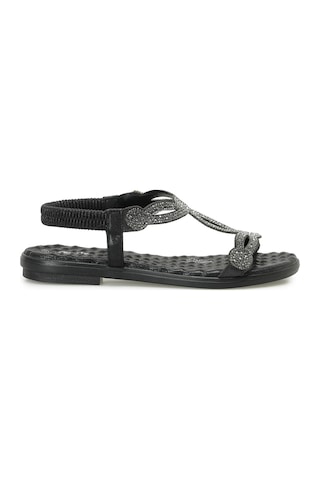 Polaris 327075.z Siyah Kadın Düz Sandalet 000000000102251488