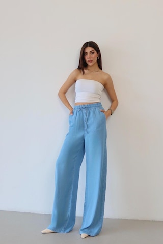Lacarino 8298 Kadın Palazzo Jean Pantolon Lıght Blue