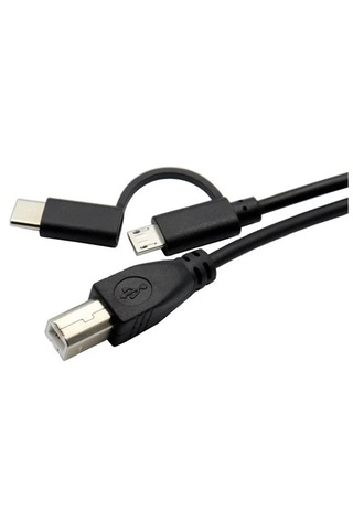 Type C + Micro Usb Yazıcı Printer Piyano Midi Bağlantı Kablosu