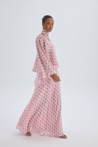 Mai Collection Marlowe Pembe Ekose İkili Takım