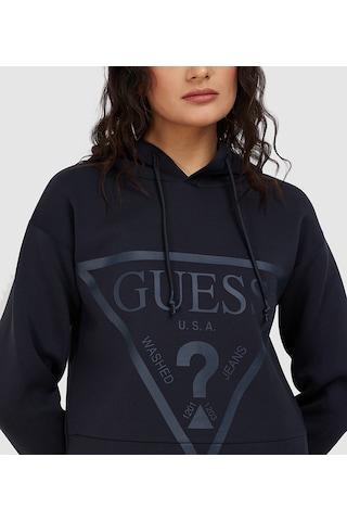 Guess New Alisa Kadın Aktif Scuba Kadın Sweatshirt V2yq08k7uw2 Lacivert