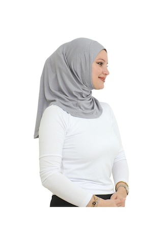 Spor Başörtüsü Kadın Hazır Giyim Türban Viskon Eşarp Şal - Gri Gri