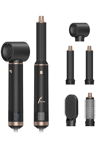 VeryFit WT638 5 in 1 Hava Üflemeli Saç Düzleştirici Şekillendirici ve Saç Kurutma Fön Makinesi Bakım Seti