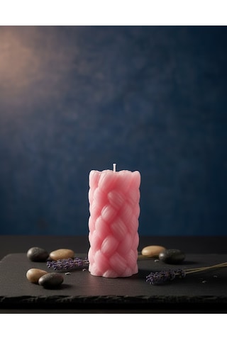 Baklava Desenli Mum Pembe