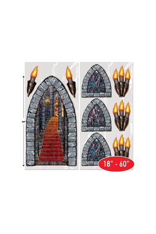 Lexroo 00912 Doğal Mobilya Baskısı, Merdiven, Pencere Ve Meşale, 45,7 Cm İla 152,4 Cm Çok Renkli