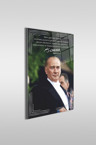 Atatürk Özel Tasarım 9 Dikey Cam Tablo