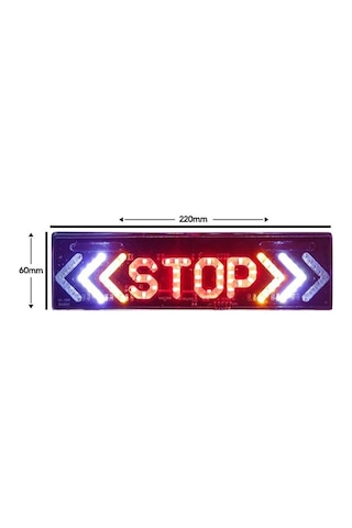 Stop Levhası Ledli Sağ-sol Sinyalli Dikdörtgen 220 60 Mm