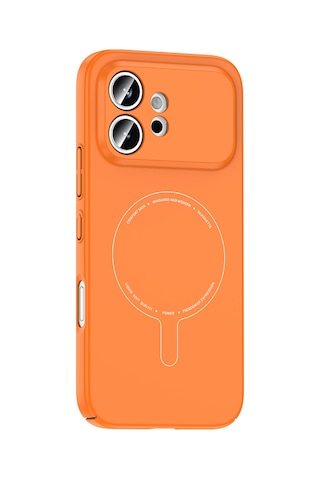 Honor 600 5g Kılıf M-safe Şarj Özellikli Kamera Korumalı Sert Pc Elio Kapak Turuncu