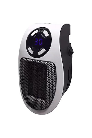 Pazly Mini Taşınabilir Seramik Isıtıcı - 500w Hızlı Isıtma, Dijital Termostat, 1-12 Saat Zamanlayıcı, Ofis/yatak Odası İçin