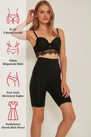 Siyah Mı Emay 3005 Soft Uzun Paçalı Boxer Korse Siyah
