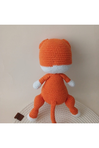 Turuncu Beyaz Amigurumi Kedi 0211 - Turuncu