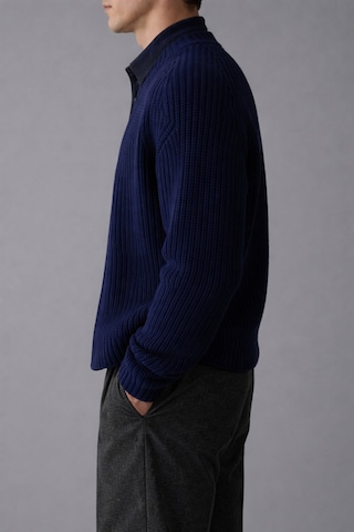 Tarz Cool Lacivert Erkek Slim Fit Pamuklu Yuvarlak Yaka Düğmeli Hırka Lacivert