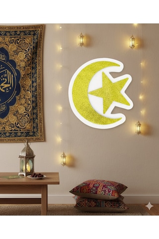 Dodomar 22 X 23,5 Cm Strafor Ramazan Ay-yıldız Duvar Ve Dekor Süsü