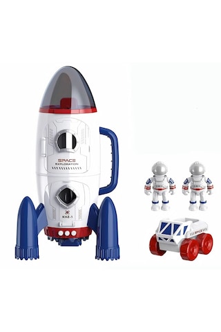 Uzay Keşfi: 2 Astronotlu Uzay Roketi Ve Uzay Aracı - Açılabilir Kapaklı Oyuncak Uzay Kapsülü 01