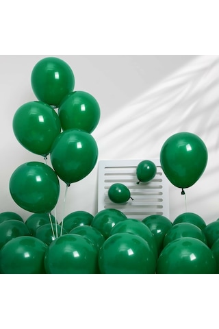 Pastel Balon Koyu Yeşil 10 Adet Çok Renkli