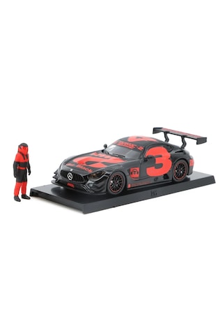 Tarmac Works Mercedes Amg Gt3 2018 4 With Container & Figure Red 1/64