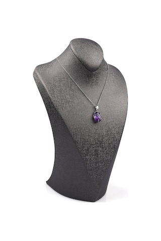 Ametist Doğal Taş Gümüş Renkli Kolye Turkuaz