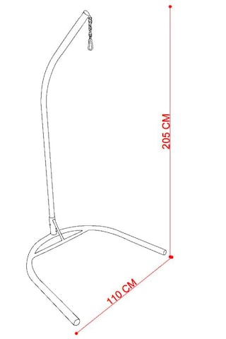 Salıncak Askı Demiri Bahçe Rattan Örgü Armut Salıncak Demiri + Askı Zincir Siyah