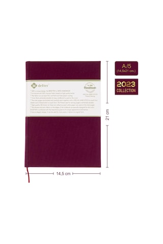 Bidefter Müzik Nota Defteri - Sol Anahtarlı 4 Kesik Çizgi % 100 El Yapımı, El Dikişi, Kumaş Ciltleme A/5 - Bord