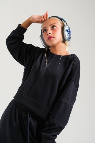 Loco Loco Lacivert Pervazlı Uzun Kollu Çocuk Sweatshirt