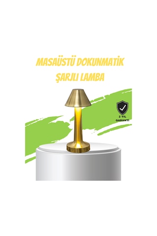 Led Masa Lambası 3 Renk Ayarlı Şarjlı Kablosuz Modern Tasarım