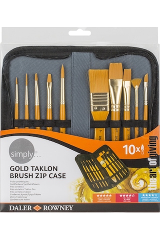 Daler Rowney Sımply Akrılık Boya Çantalı Fırça Set 10 Lu