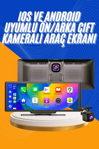 Kargo Android Ve İos Uyumlu Ön Arka Çift Kameralı Araç Ekranı Dokunmatik Carplay Najmaddin Diğer