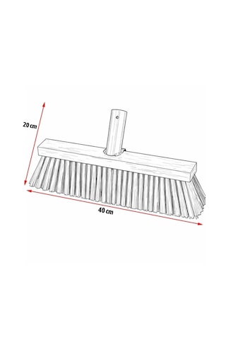 Metal Saplı 40 Cm Sert Kıllı Yer Fırçası Bahçe Balkon Otopark Temizliği