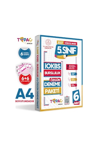 2027 5.Sınıf Topaç Yayınları İOKBS-BURSLULUK 6lı Deneme Paketi Dijital Çözümlü Türkiye Geneli