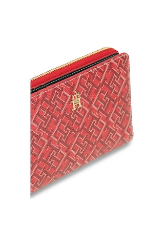 Tommy Hilfiger Th Icon Bıfold Wallet Monoplay Kadın Kırmızı Cüzdan - Aw0aw18594