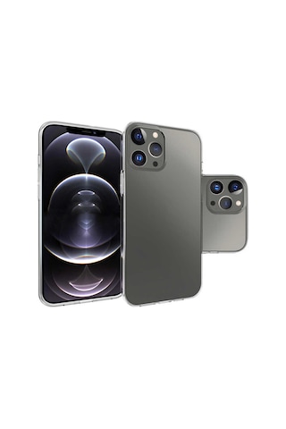 Apple Uyumlu iPhone 15 Pro Max Kılıf Zore Süper Silikon Kapak Renksiz