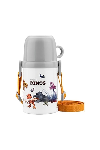 Thermo Isoleerfles Met Beker İn Draagriem - 380 Ml - Dino Marka Zwıllıng Genel