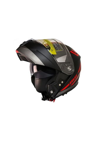 Motosiklet Çene Açılır Kask Güneş Vizörlü Ece 22.06 Sertifikalı New Motor Kaskı V2 Wx Red Çok Renkli