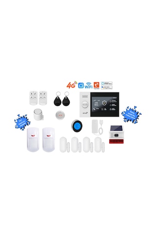 Akıllı Güvenlik Alarm Sistemleri Güneş Enerjili Dış Siren Ve Pet Uyumlu - Giriş Plus Set
