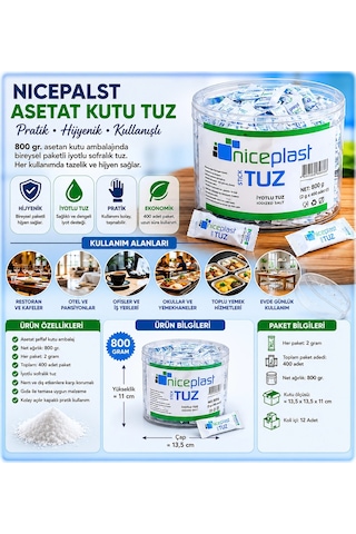 Nicepalst Asetat Kutu Tuz 800 Gr.