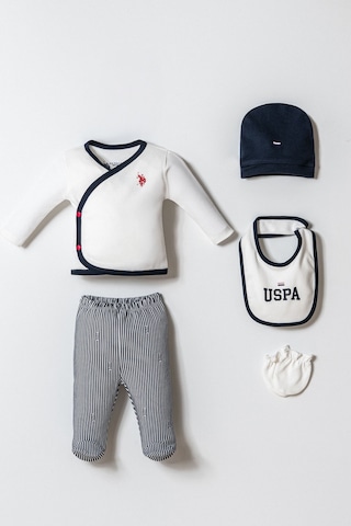 U.s. Polo Assn. Erkek Bebek Beyaz Hastane Çıkışı 5 Li Set 5274-49933 Beyaz