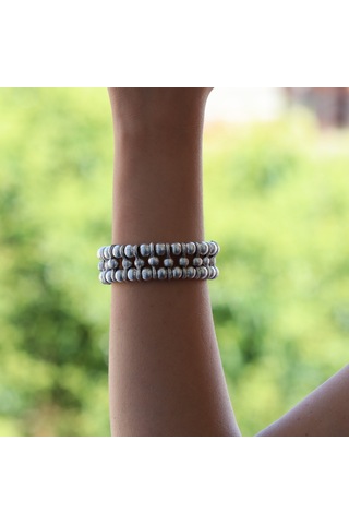 Primerocollection Gümüş Kaplama Bileklik N11.67953 Gri