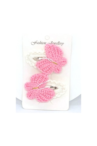 Pembe Kelebek 2li Çıt Çıt Toka, Saç Tokası, Saç Aksesuarı