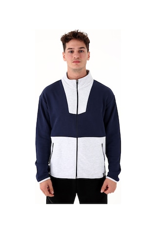 Scorp Spark Tam Fermuarlı Erkek Sweatshirt Lacivert Standart