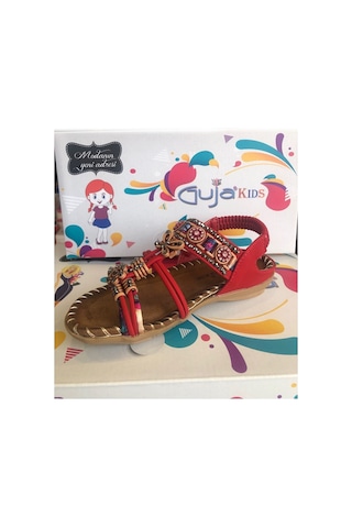 Guja 22y154-3 Çocuk Sandalet Ortapedik Yumuşak Taban Kırmızı