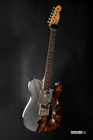 Elektro Gitar Custom Epoksi & Yıllanmış Ağaç Kişiye Özel Beyaz - Siyah