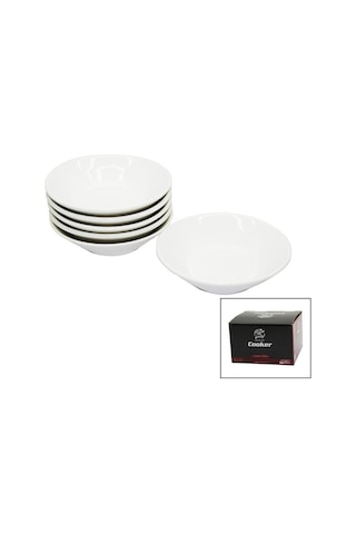 Cooker CKR4144 Porselen Çay Tabağı 6'lı Beyaz