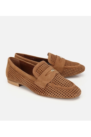 Hotiç Kadın Süet Deri Taba Delik Detaylı Rahat Günlük Loafer 01ayh321840a340 01ayh321840a340
