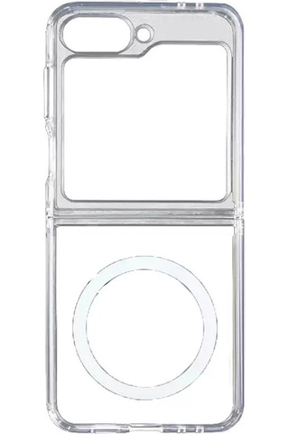 Samsung Galaxy Uyumlu Z Flip 7 Kılıf M-safe Şarj Özellikli Şeffaf Sert Pc Mkst Embos Kapak - Şeffaf Şeffaf
