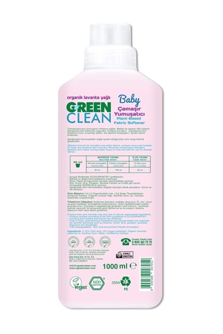 U Green Clean Baby Bitkisel Çamaşır Yumuşatıcı 1000ml 124-Pembe