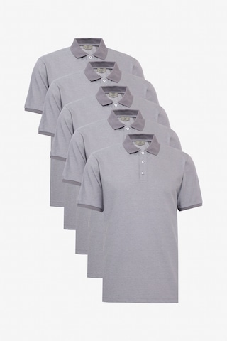 George Henry 5'Li Çekmeyen Pamuklu Kumaş Slim Fit Dar Kesim Kıvrılmaz Polo Yaka Tişört Paketi Gargoyle Çok Renkli