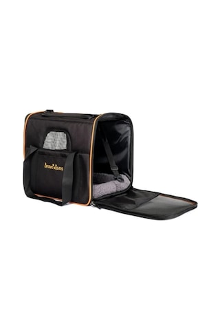 Brave Paws Sp Kedi Köpek Taşıma Çantası Kare Model Yırtılmaz Plastik Fileli Siyah