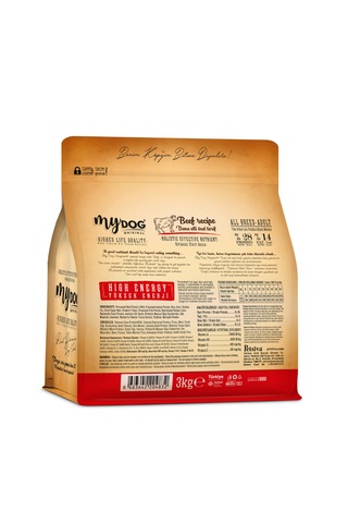 Mydog Az Tahıllı Dana Etli Yüksek Enerji Yetişkin Tüm Irk Köpek M