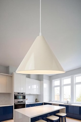 Cone Metal Sarkıt Avize, Bohem Tavan Lambası Ve Salon Oturma Odası Aydınlatması - Krem - 25 Cm Modern Dekoratif Çok Renkli